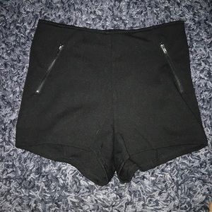High waisted black shorts